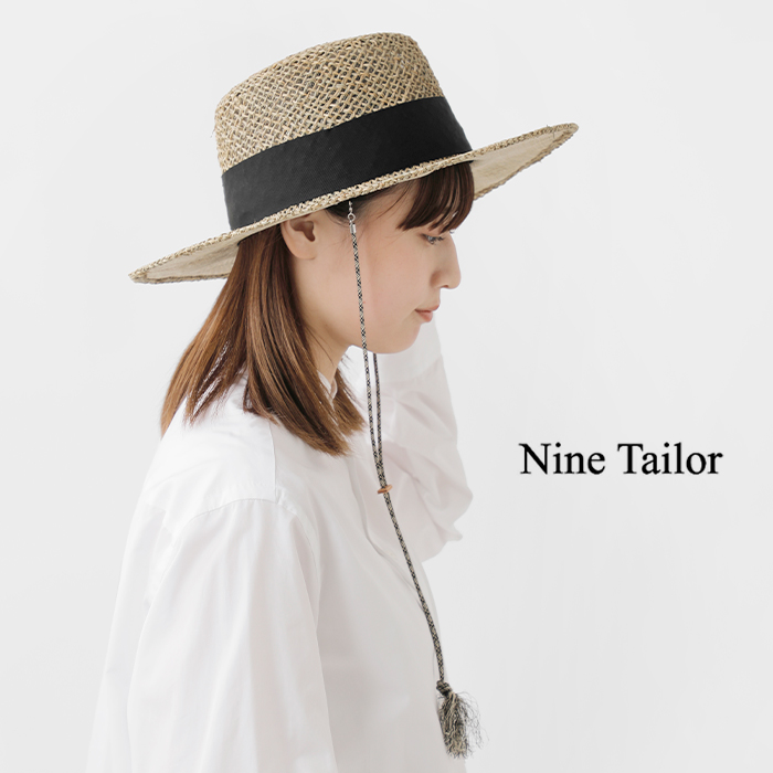 Nine Tailor(ナインテイラー)フラットロングブリムミニマムデザインストローハット“MoraeaHat”n-1236