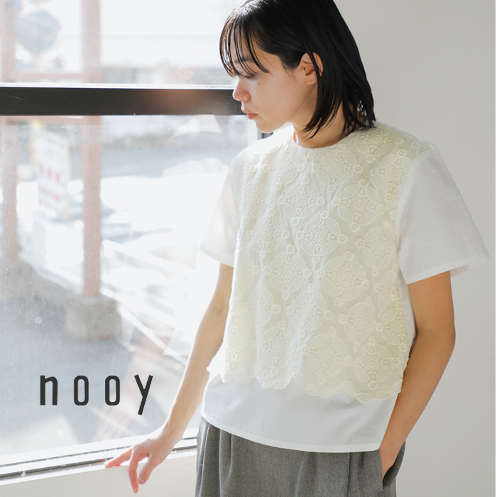 nooy(ヌーイ)コットンレース刺繍アンティークタイルブラウスnsh24s02