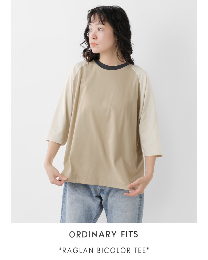 ordinaryfits(オーディナリーフィッツ)コットンラグランバイカラーTシャツ“RAGLANBICOLORTEE”of-c103