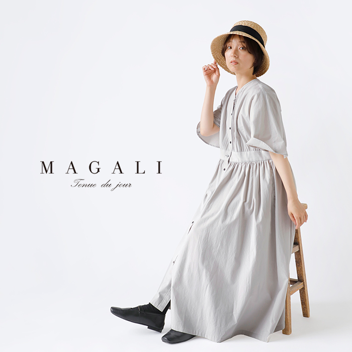 MAGALI マガリ リンクル コットン ピンタック ワンピース op186-mn ...