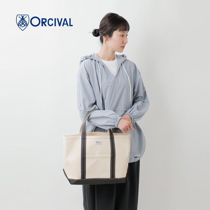 ORCIVAL(オーチバル・オーシバル)ヘビーキャンバス 配色 トートバッグ ミディアム or-h0284kwc-bi