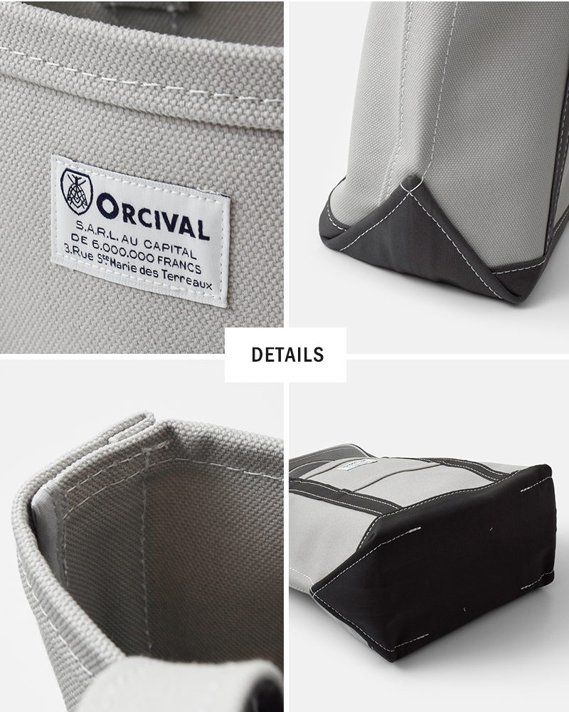 ORCIVAL(オーチバル・オーシバル)ヘビーキャンバス配色トートバッグスモールor-h0285kwc-bi