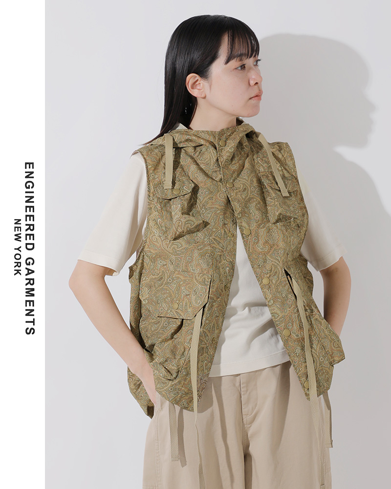 ENGINEERED GARMENTS(エンジニアド ガーメンツ)コットンペイズリープリントフィールドベスト“FieldVest”or138