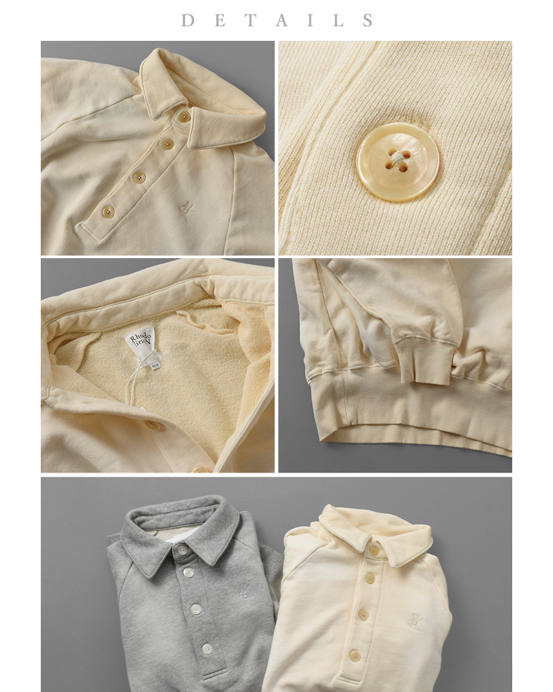 RHODOLIRION(ロドリリオン)コットンロングスリーブヴィンテージポロスウェットシャツ“PoloSweatshirt”or773