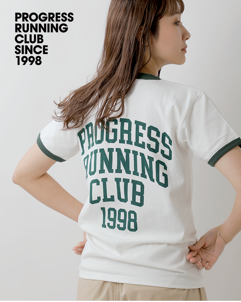 PROGRESS RUNNING CLUB(プログレスランニングクラブ)コットンショートスリーブリンガーTシャツ“QUADRUPLE”prc-24ss-03