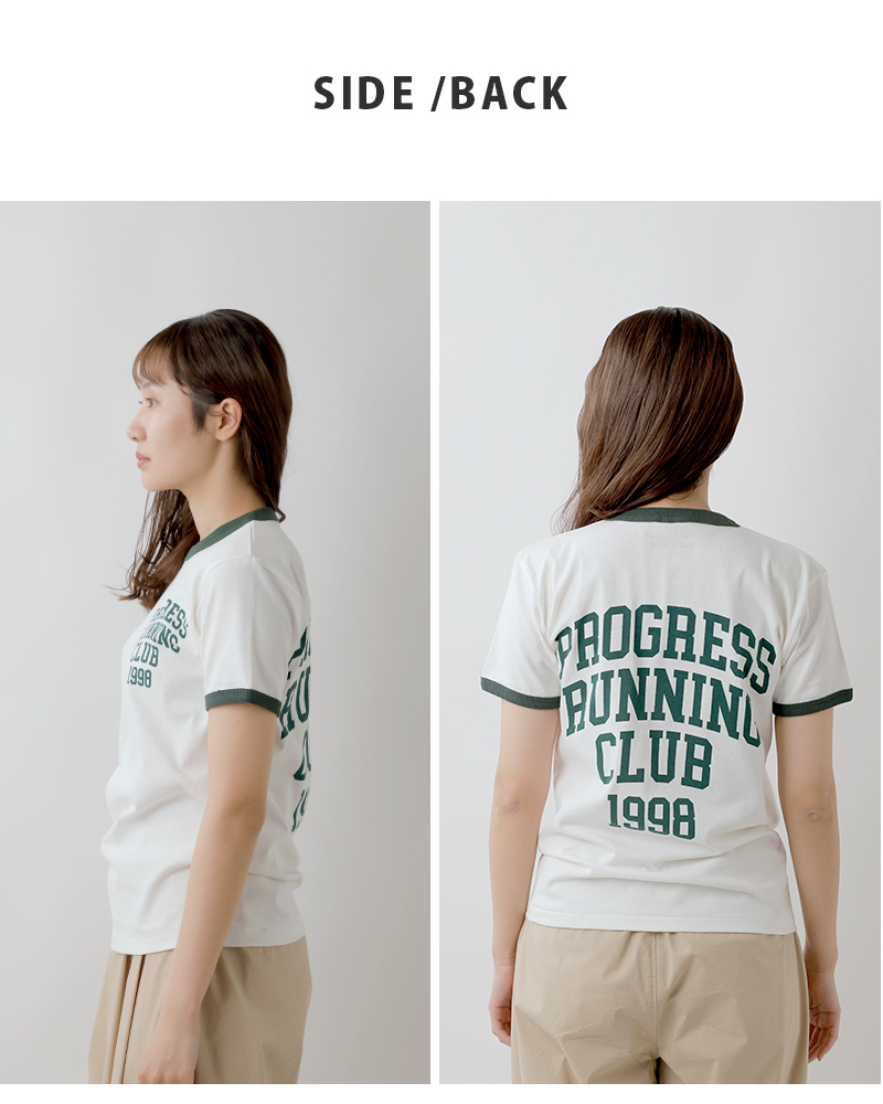 PROGRESS RUNNING CLUB(プログレスランニングクラブ)コットンショートスリーブリンガーTシャツ“QUADRUPLE”prc-24ss-03