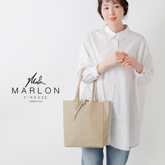 MARLONポーチ付きカウレザーショッパーバッグ“SHOPPERMEDIO”shopper-medio-23ss