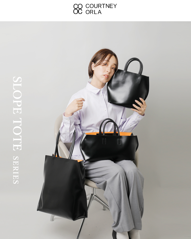 COURTNEY ORLA(コートニー オーラ)PVC×レザースロープトートバッグSサイズ“SLOPETOTES”slo23spv011002