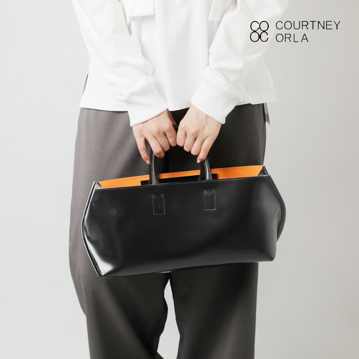 COURTNEY ORLA(コートニー オーラ)PVC×レザースロープワイドトートバッグ“SLOPEWINETOTE”slo23spv011003