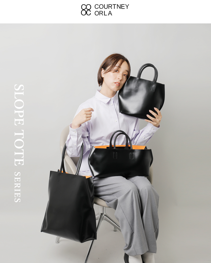 COURTNEY ORLA(コートニー オーラ)PVC×レザースロープワイドトートバッグ“SLOPEWINETOTE”slo23spv011003