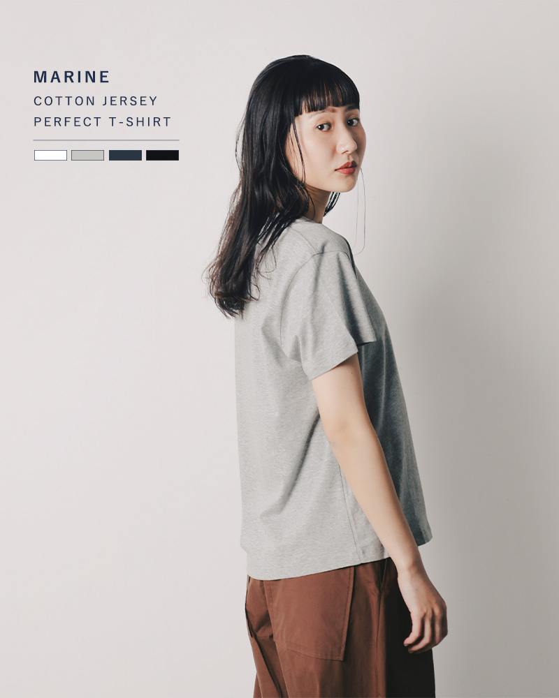 studionicholsonコットンジャージーパーフェクトTシャツ“MARINE”snw-1229