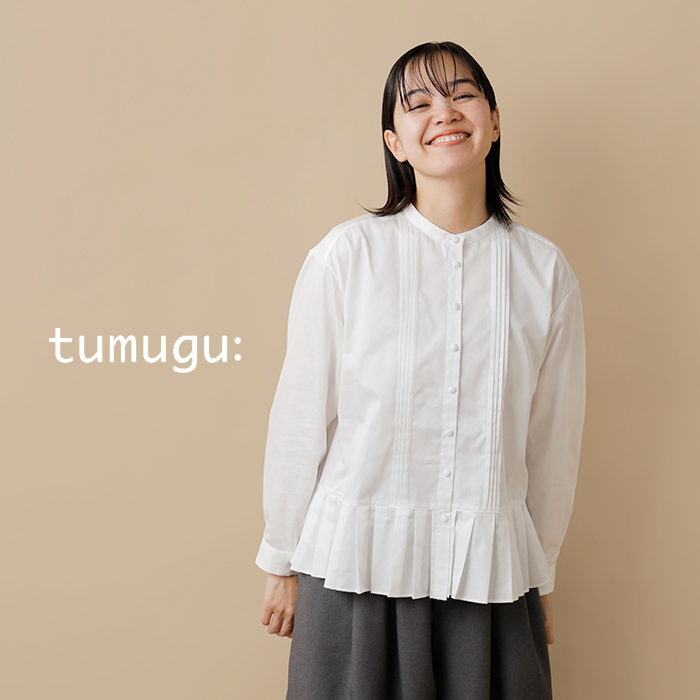 2024ss新作】tumugu ツムグ aranciato別注 フロントタック裾プリーツ