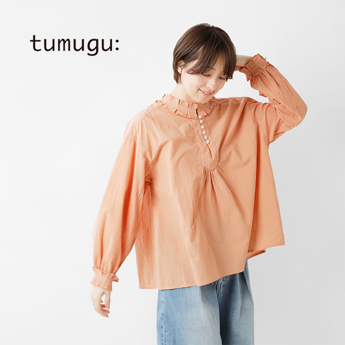 tumugu(ツムグ)ふわふわコットンローンブラウスtb24101