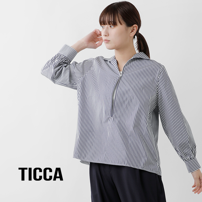 TICCA(ティッカ)コットンスキッパーパフスリーブシャツtbds-013