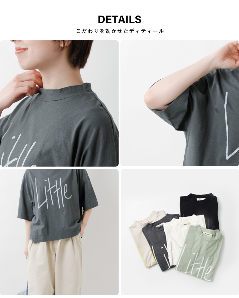 tumuguラフィ天竺コットンロゴプリントハーフスリーブTシャツ”little”tc24106