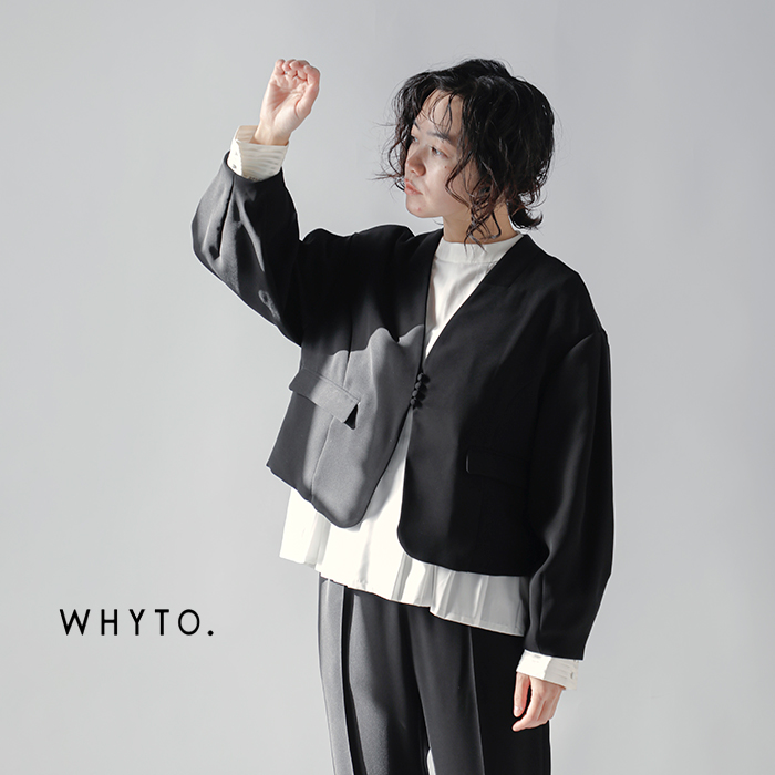 whyto(ホワイト)ダブルサテンスリットネックジャケット“SLITNECKJACKET”wht23fjk4025