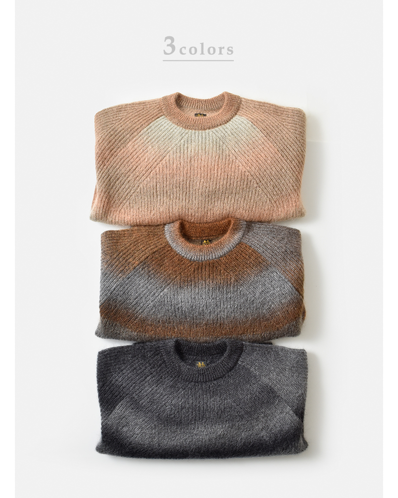 BATONER(ogi[)wAN[lbNjbgvI[o[gMOHAIRKASURIDYESIGNATURECREWNECKhbn-25fl-055