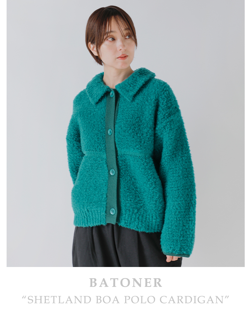 BATONER(ogi[)VFbgh{A|J[fBKgSHETLANDBOAPOLOCARDIGANhbn-25fl-061