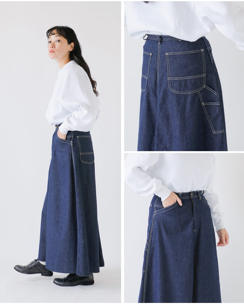 or slow(オアスロウ)デニムペインターロングスカート00-4127-same1