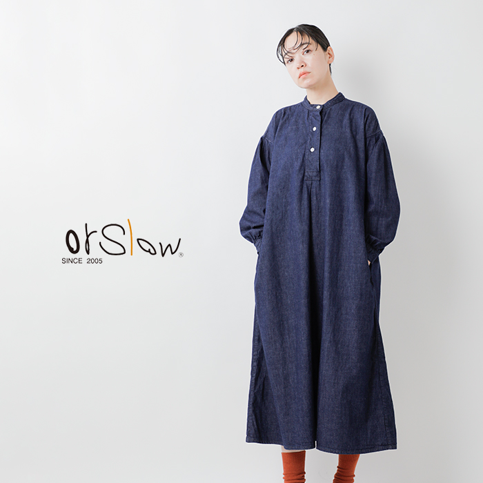 or slow(オアスロウ)デニムプルオーバードレス00-9539
