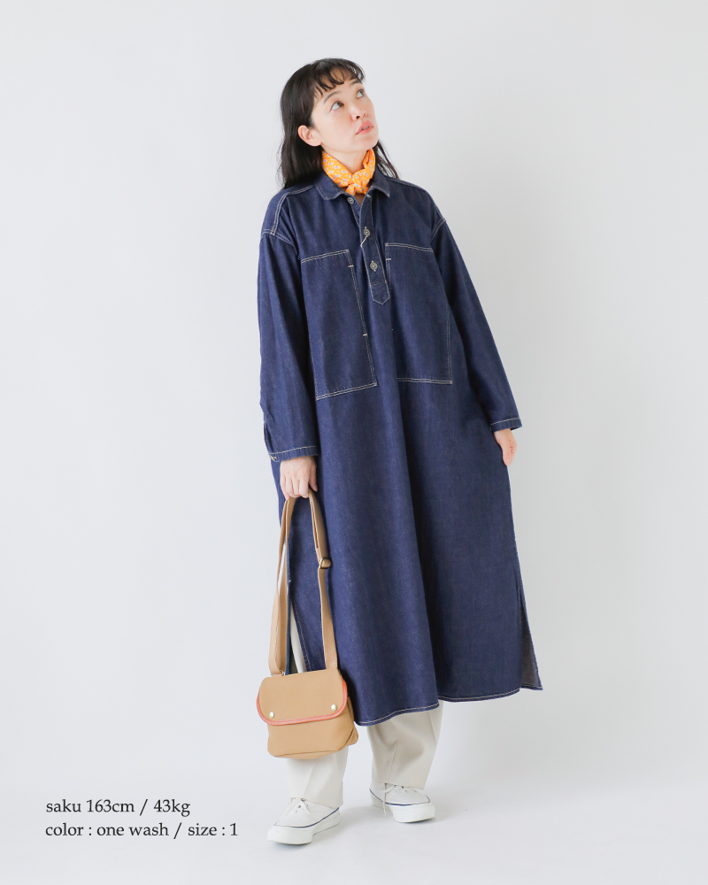 or slow(オアスロウ)デニムプルオーバードレス“PULLOVERDENIMDRESS”00-9541
