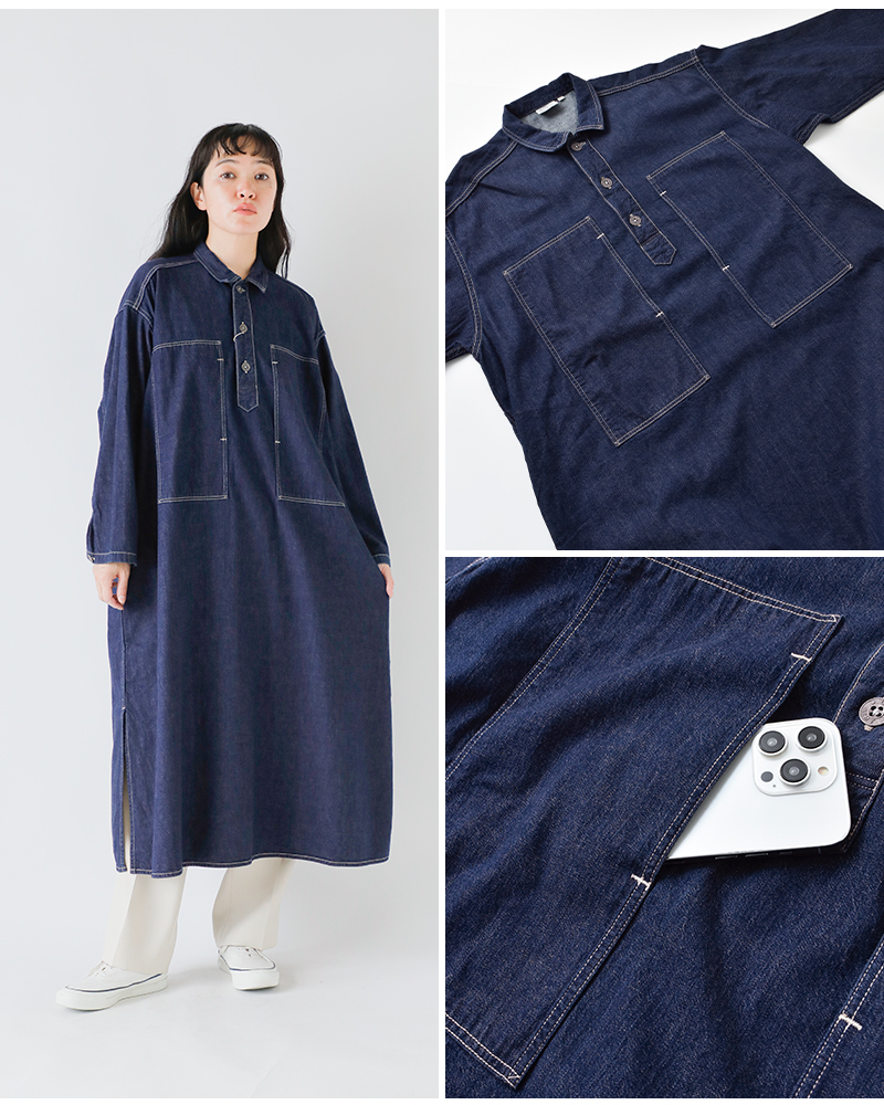 or slow デニムワンピース orSlow オアスロウ DENIM USED DRESS デニム ユーズド ドレス