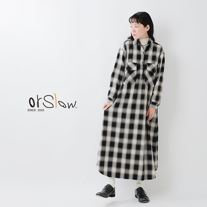 or slow オアスロウ オーガニック ヘリンボーン フランネル プル