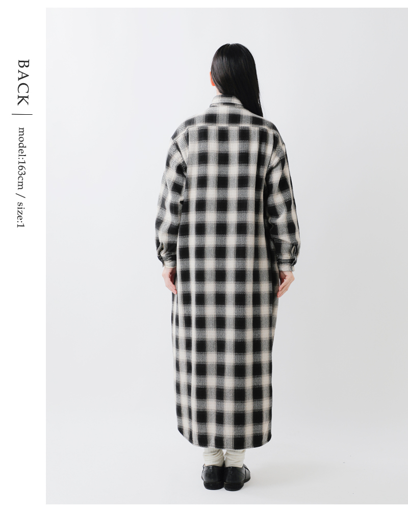 or slow(オアスロウ)オーガニックヘリンボーンフランネルプルオーバードレス00-9542