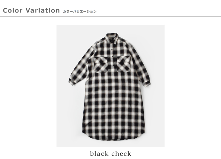 or slow(オアスロウ)オーガニックヘリンボーンフランネルプルオーバードレス00-9542