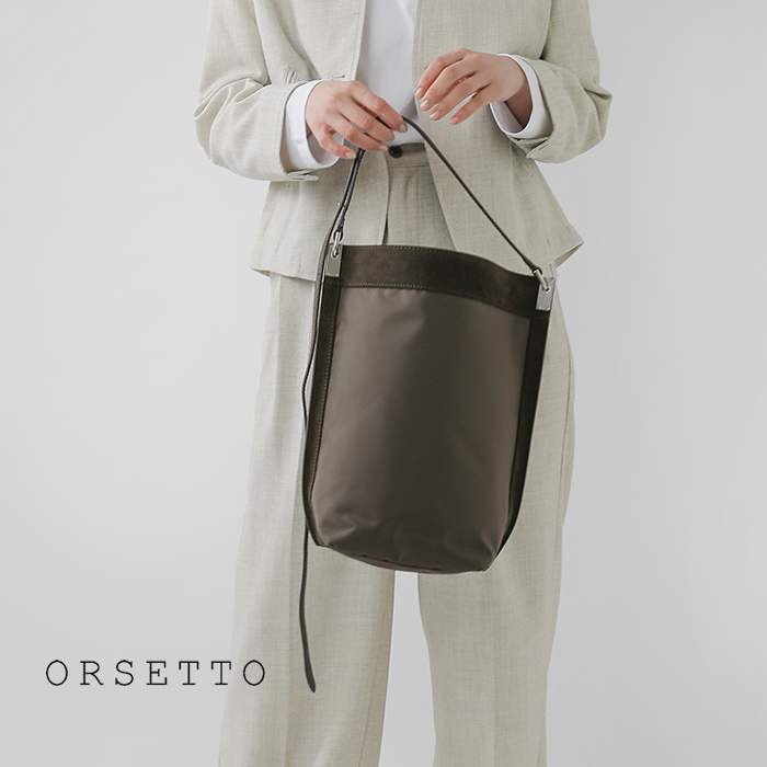 ORSETTOカウレザー ナイロン 2way ショルダー バッグ “RACCOLTO” 01-161-162-01