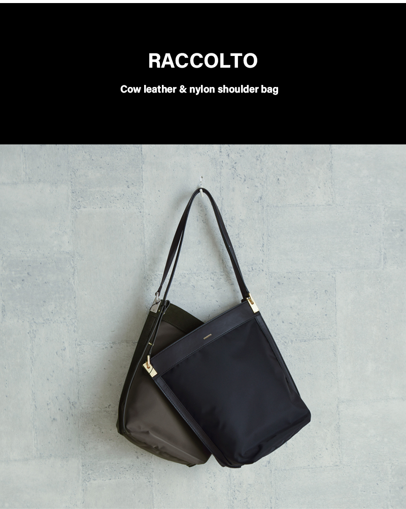 ORSETTOカウレザー ナイロン 2way ショルダー バッグ “RACCOLTO” 01-161-162-01