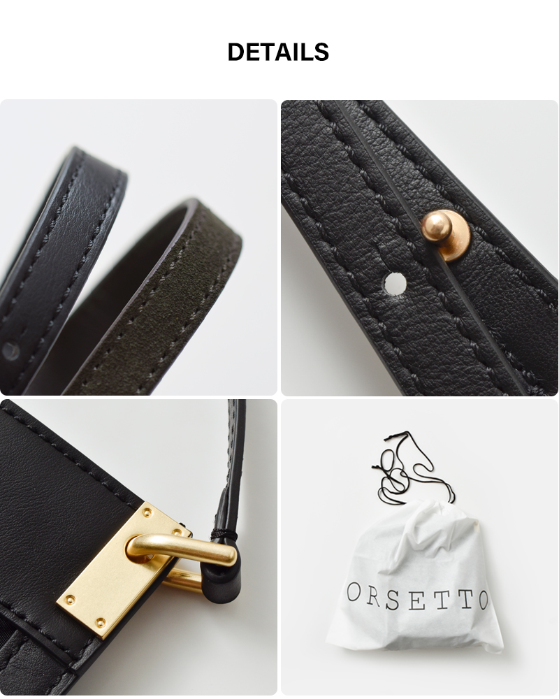 ORSETTOカウレザー ナイロン 2way ショルダー バッグ “RACCOLTO” 01-161-162-01