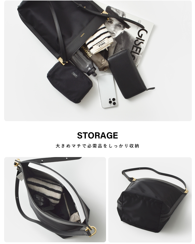 ORSETTOカウレザー ナイロン 2way ショルダー バッグ “RACCOLTO” 01-161-162-01