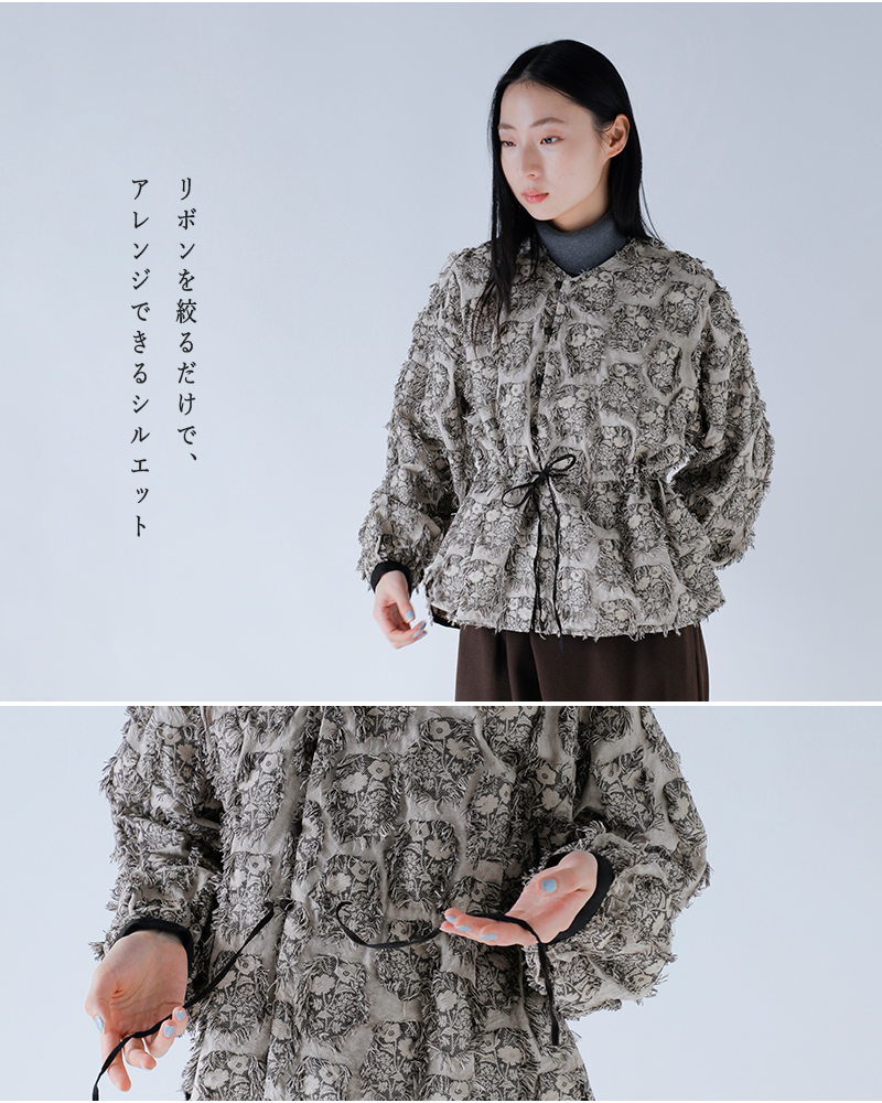 qiri(キリ)ジャガードブラウス“花野風jacquardblouse”63-01-bl-006-25-2