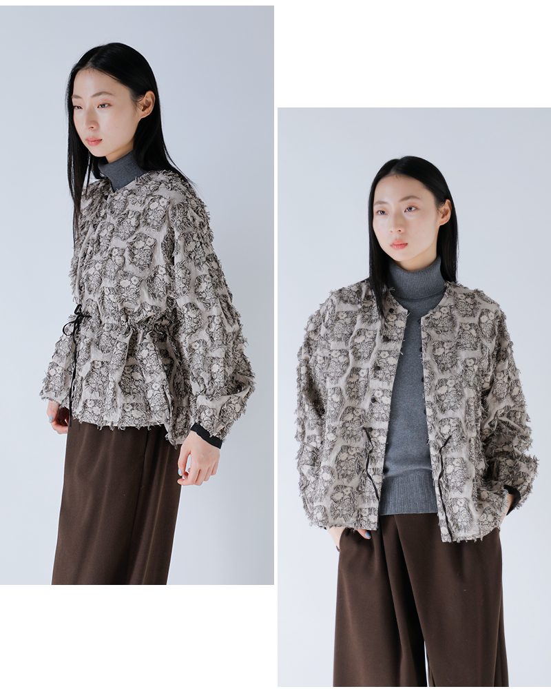 qiri(キリ)ジャガードブラウス“花野風jacquardblouse”63-01-bl-006-25-2