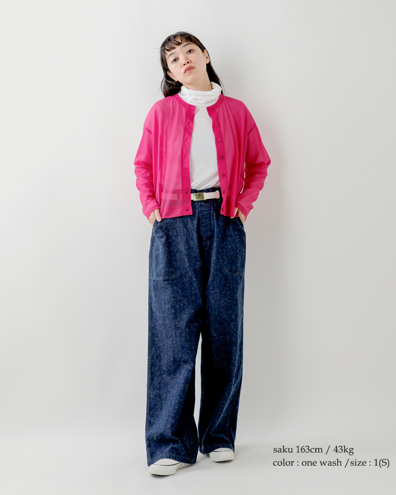 or slow(オアスロウ)ワイドフィットUSネイビーデニムユーティリティパンツ01-v5130