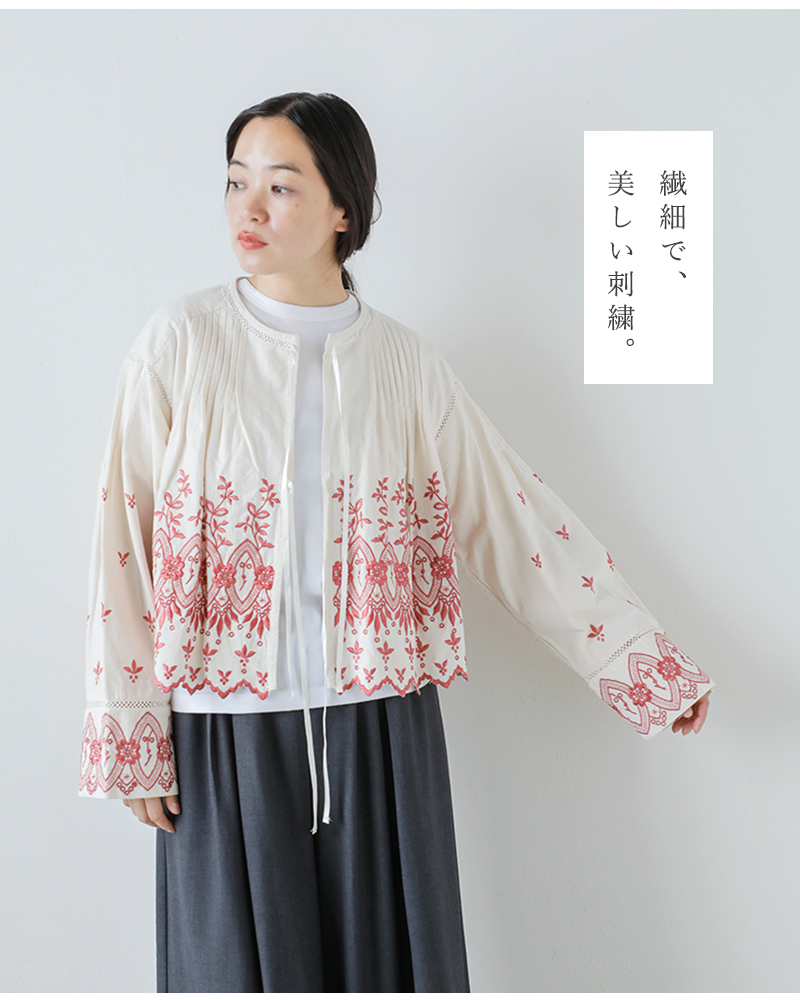 ne Quittez pas ヌキテパ クリンプ コットン アングレーズ 刺繍
