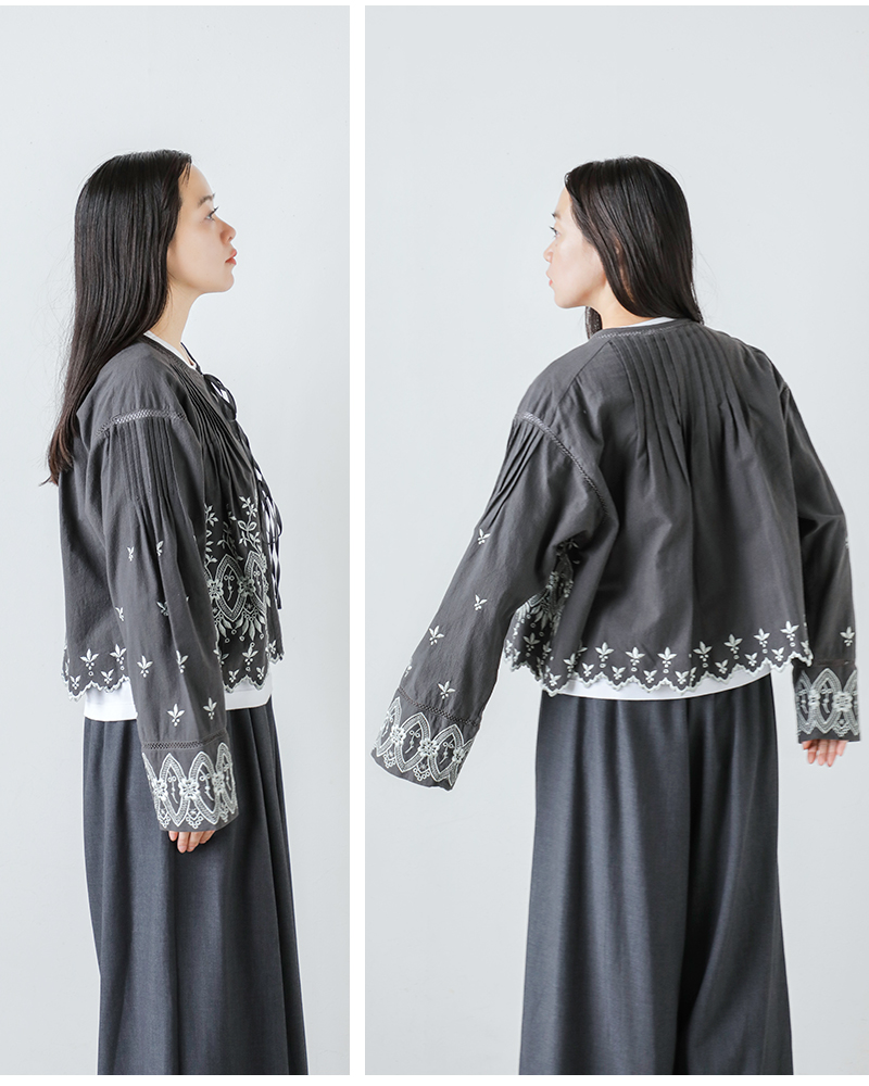 ne Quittez pas ヌキテパ クリンプ コットン アングレーズ 刺繍