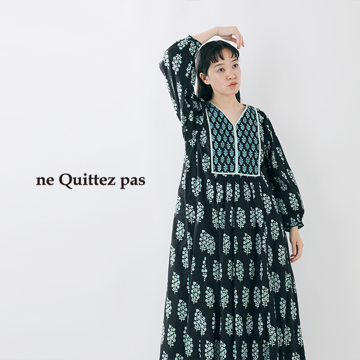 ne Quittez pas ヌキテパ コットンボイル エスニック プリント