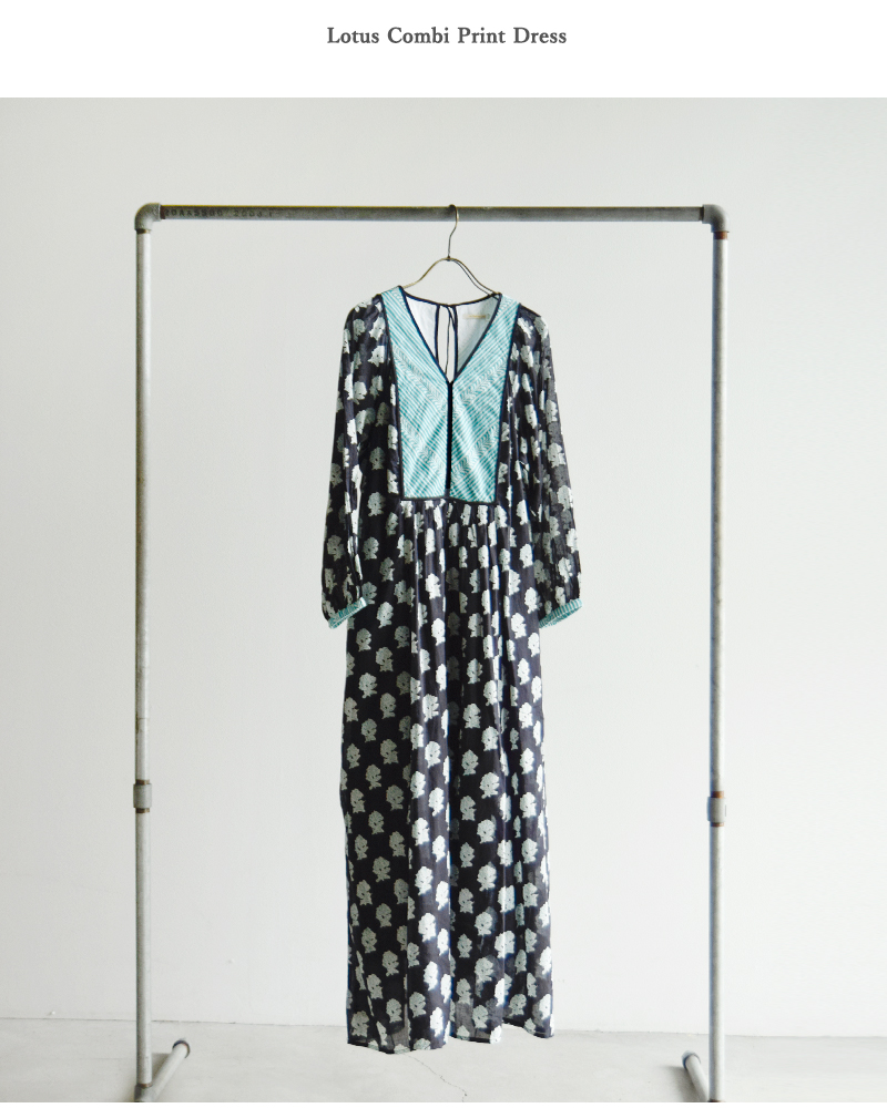 ne Quittez pas(ヌキテパ)ルータスコンビプリントドレス“LOTUSCOMBIPRINTDRESS”010441zv2