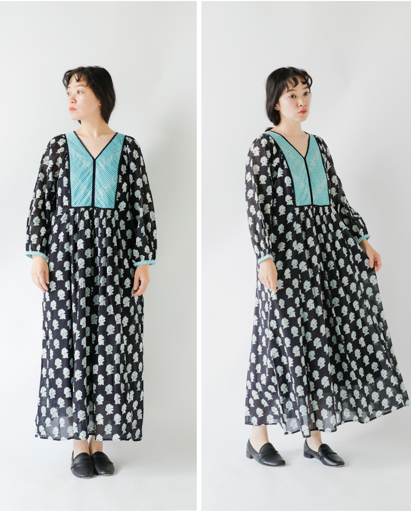ne Quittez pas(ヌキテパ)ルータスコンビプリントドレス“LOTUSCOMBIPRINTDRESS”010441zv2