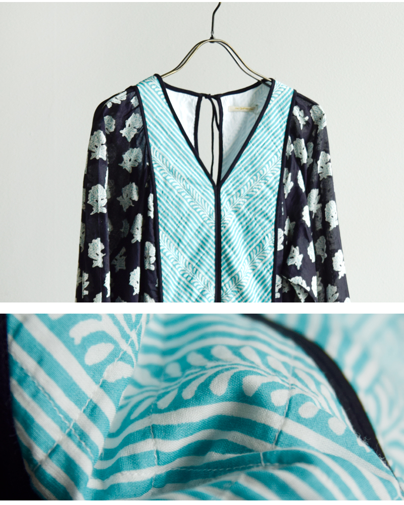 ne Quittez pas(ヌキテパ)ルータスコンビプリントドレス“LOTUSCOMBIPRINTDRESS”010441zv2