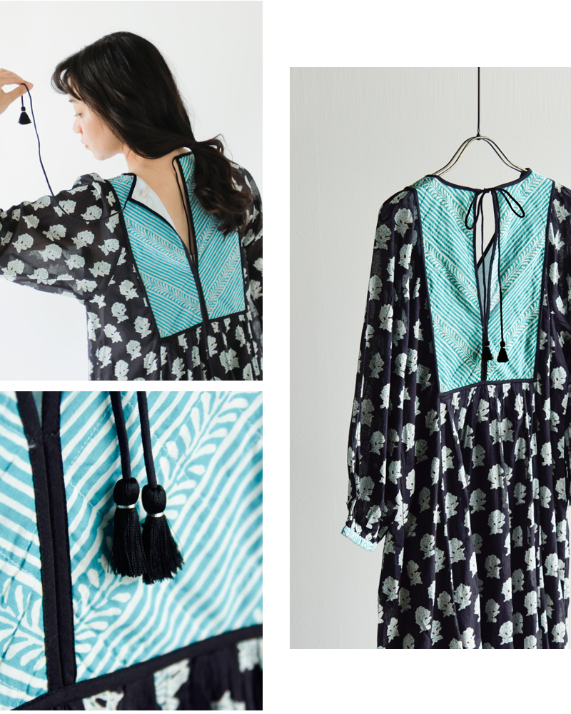 ne Quittez pas(ヌキテパ)ルータスコンビプリントドレス“LOTUSCOMBIPRINTDRESS”010441zv2