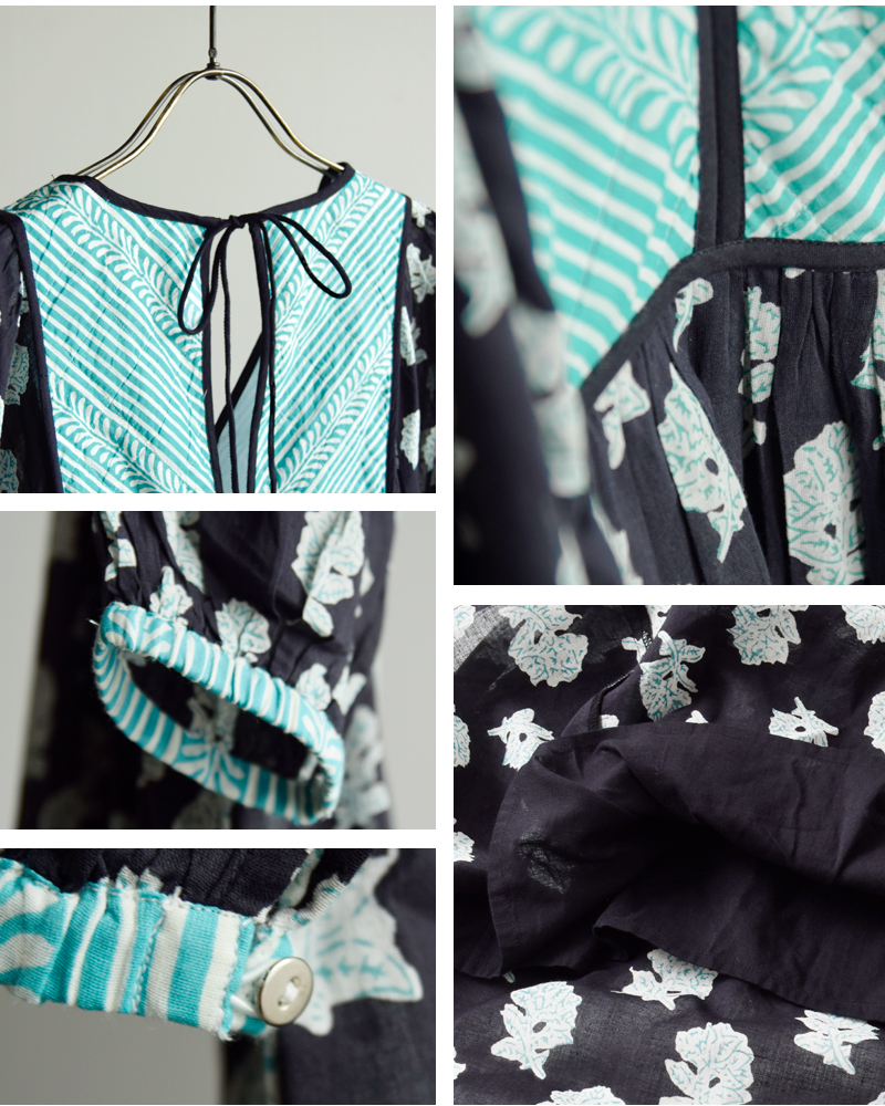 ne Quittez pas(ヌキテパ)ルータスコンビプリントドレス“LOTUSCOMBIPRINTDRESS”010441zv2