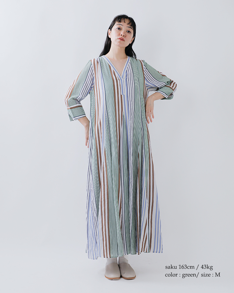 Size:M 完売品　ヌキテパ　コットントンボイルストライプワンピース ne Quittez pas]コットンボイルストライプワンピース | KOBUNSHA