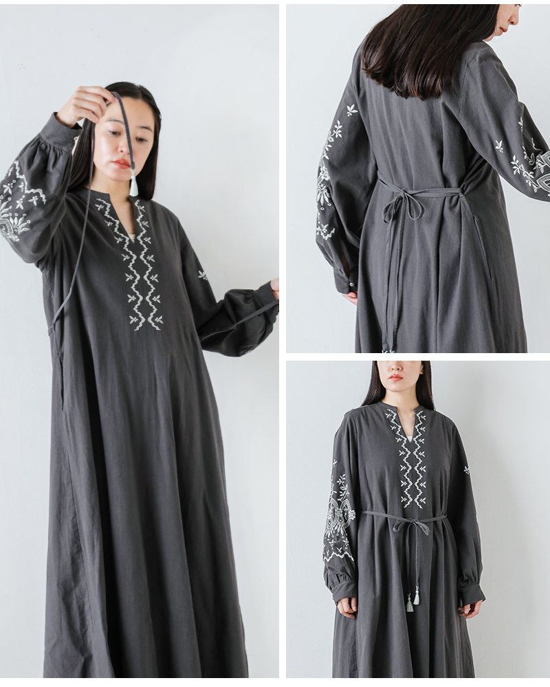 ne Quittez pas(ヌキテパ)クリンプコットンアングレーズ刺繍ドレス“CrimpCottonAnglaiseEmbroideryDress”010452wh2