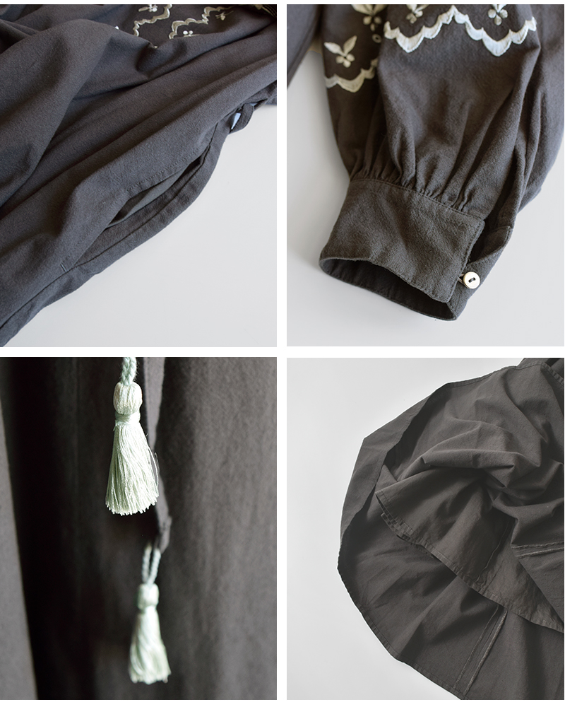 ne Quittez pas(ヌキテパ)クリンプコットンアングレーズ刺繍ドレス“CrimpCottonAnglaiseEmbroideryDress”010452wh2