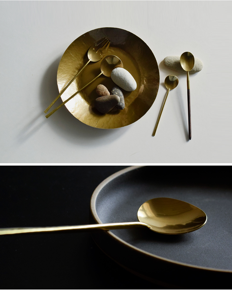 Lue(ルー)真鍮の大スプーン(栗型) 010o