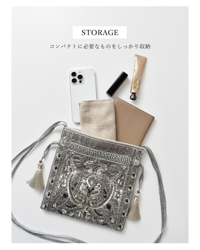 ne Quittez pas(ヌキテパ)スパンコール刺繍ショルダーバッグ“EmbroideryShoulderBag”012052nj3-5-7-9