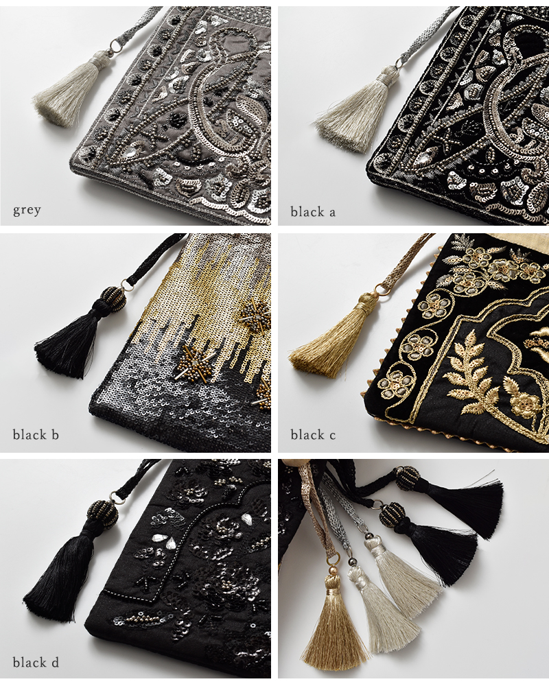 ne Quittez pas(ヌキテパ)スパンコール刺繍ショルダーバッグ“EmbroideryShoulderBag”012052nj3-5-7-9